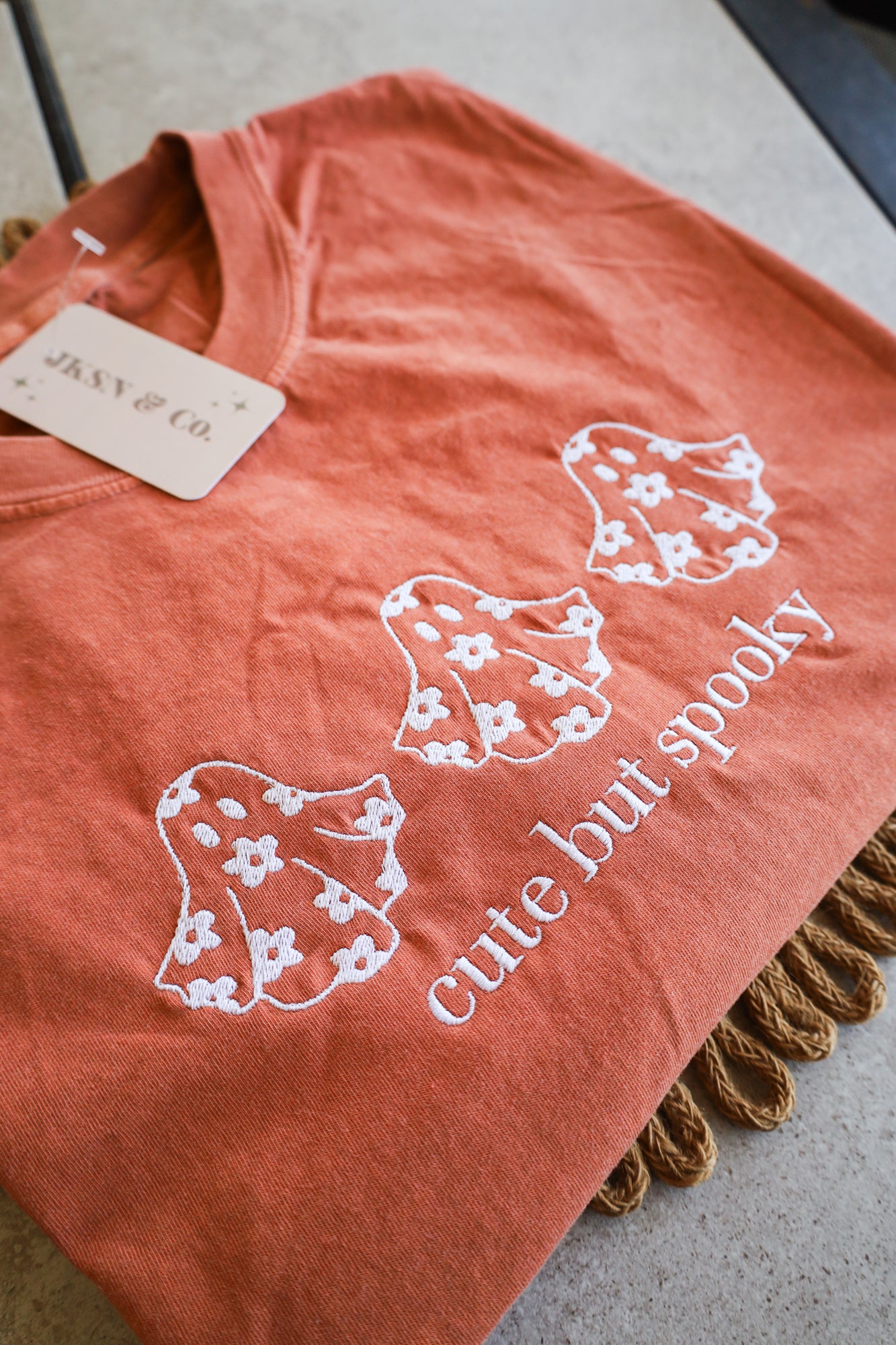 Cute But Spooky Embroidered Comfort Colors Tee