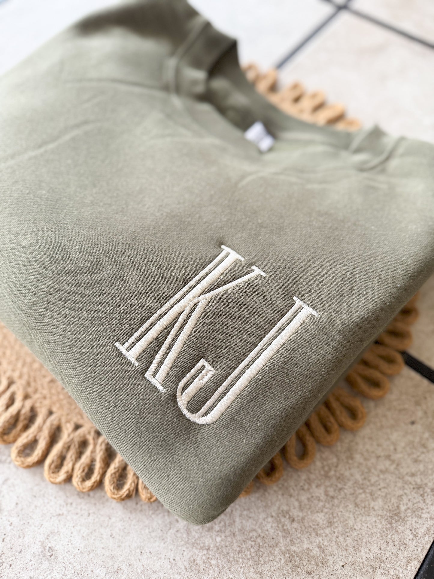 Formal Monogram Embroidered Crewneck