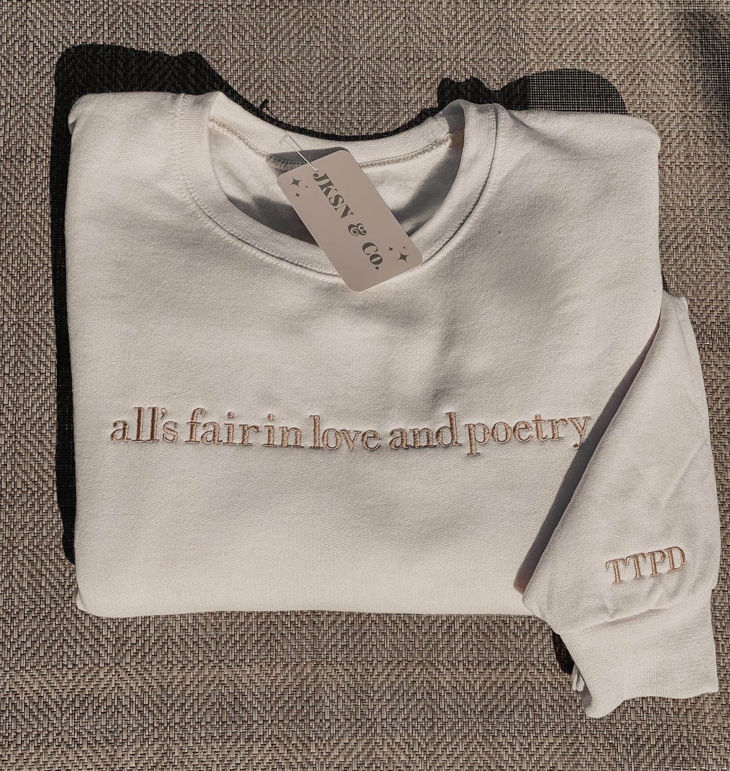 All’s Fair in Love and Poetry Embroidered Crewneck | TTPD Inspired Sweatshirt | Tourtured Poets Inspired Sweatshirt