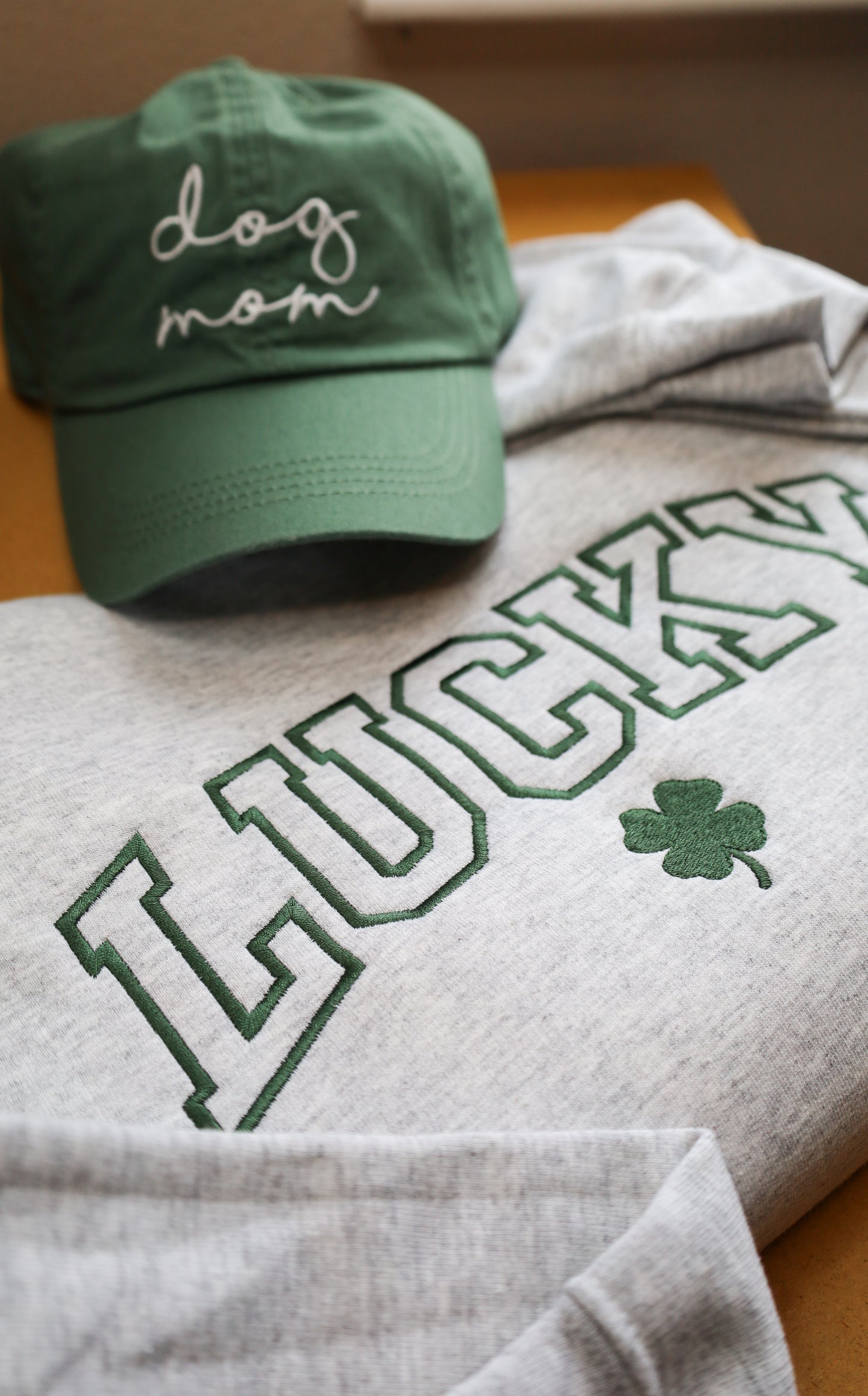 Lucky Embroidered Sweatshirt for St. Patrick’s Day | Shamrock Crewneck | St. Paddy’s Day Crewneck | Lucky