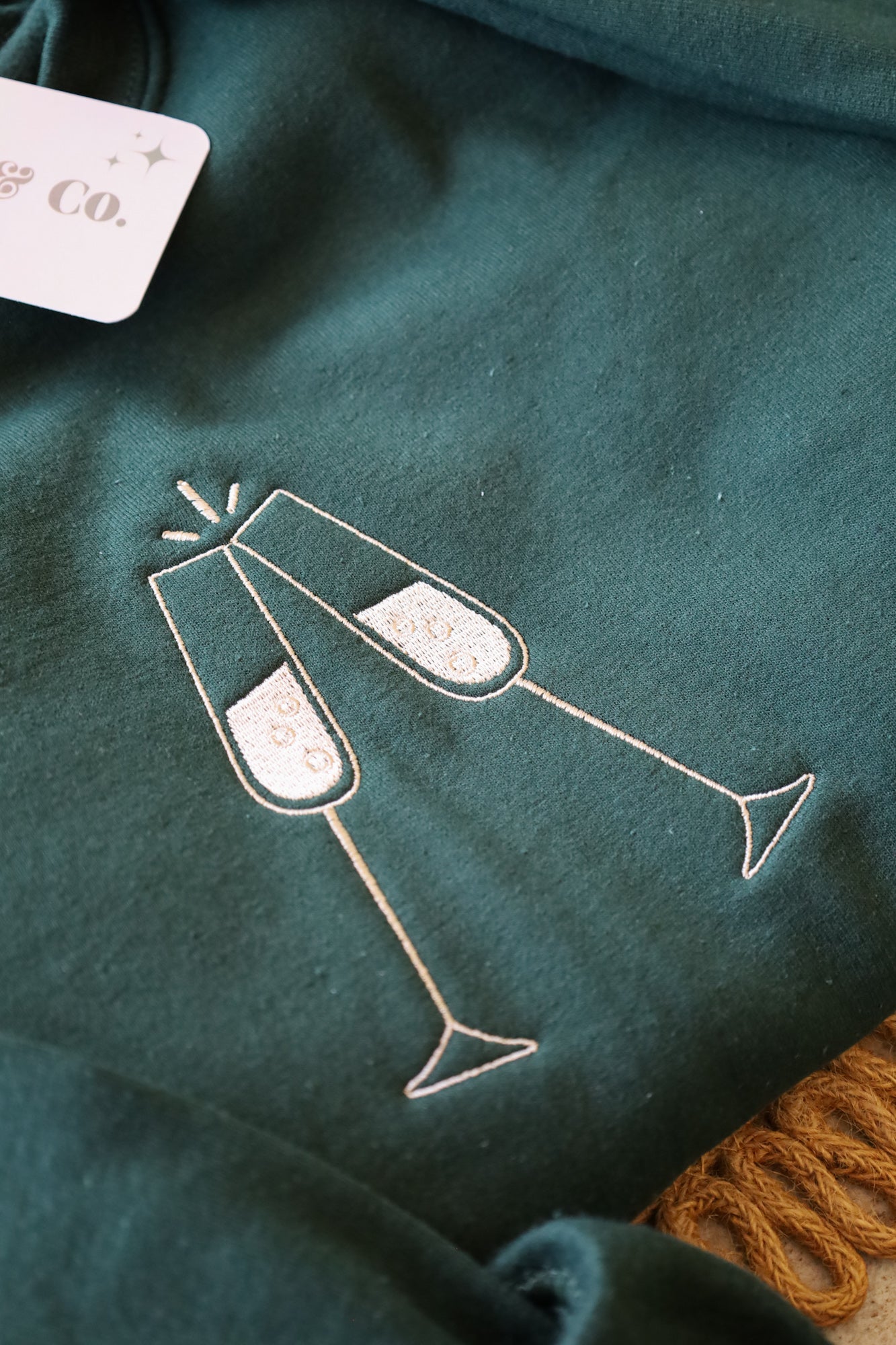 Champagne Toast Embroidered Sweatshirt