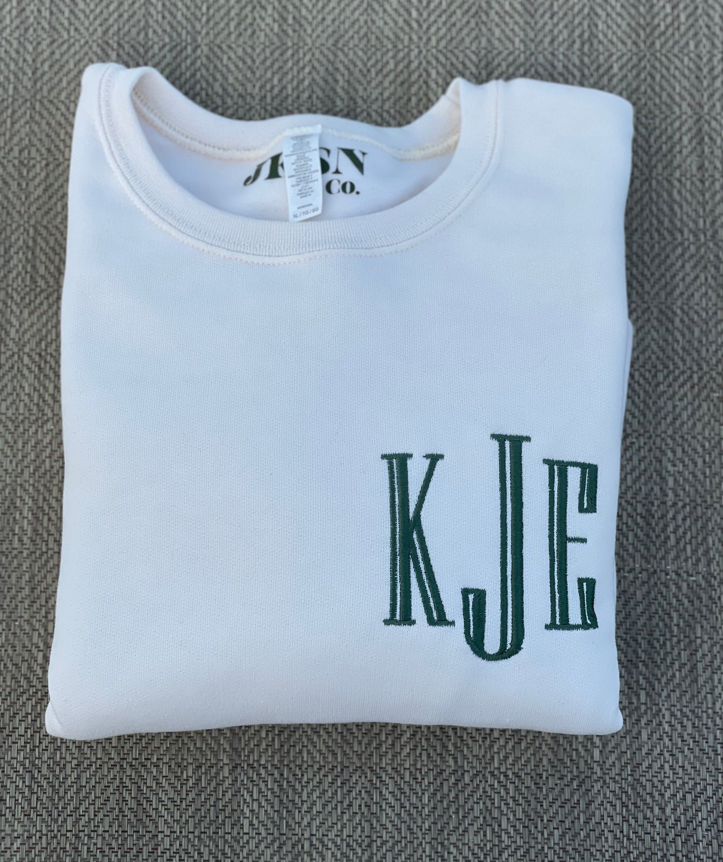 Preppy Monogram Embroidered Sweatshirt | Monogram Crewneck | Monogram Sweatshirt