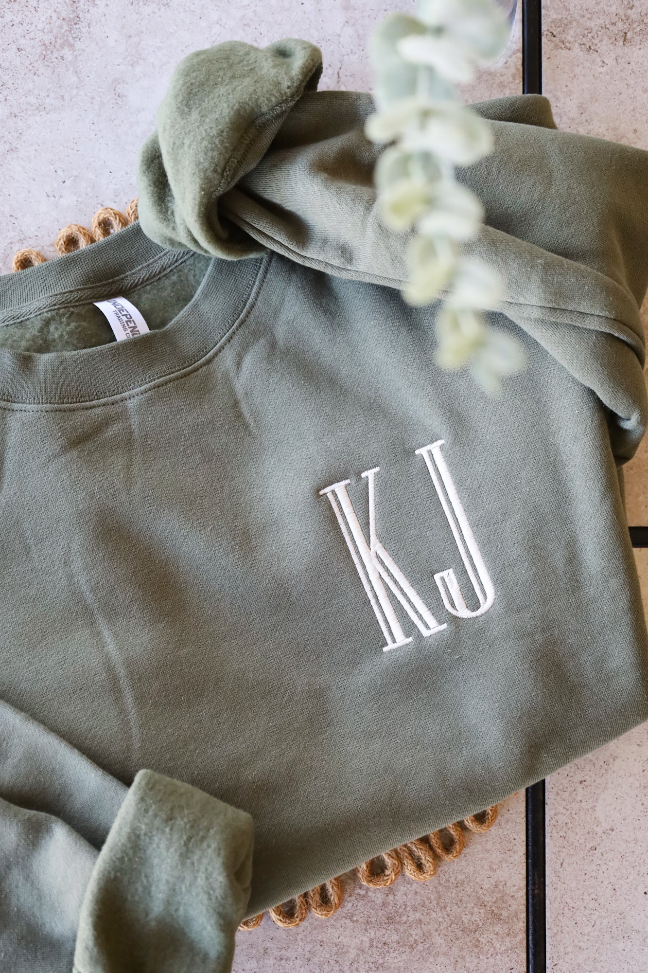 Formal Monogram Embroidered Crewneck