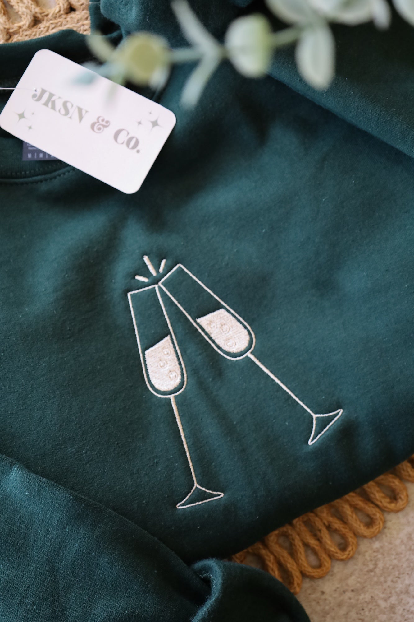 Champagne Toast Embroidered Sweatshirt