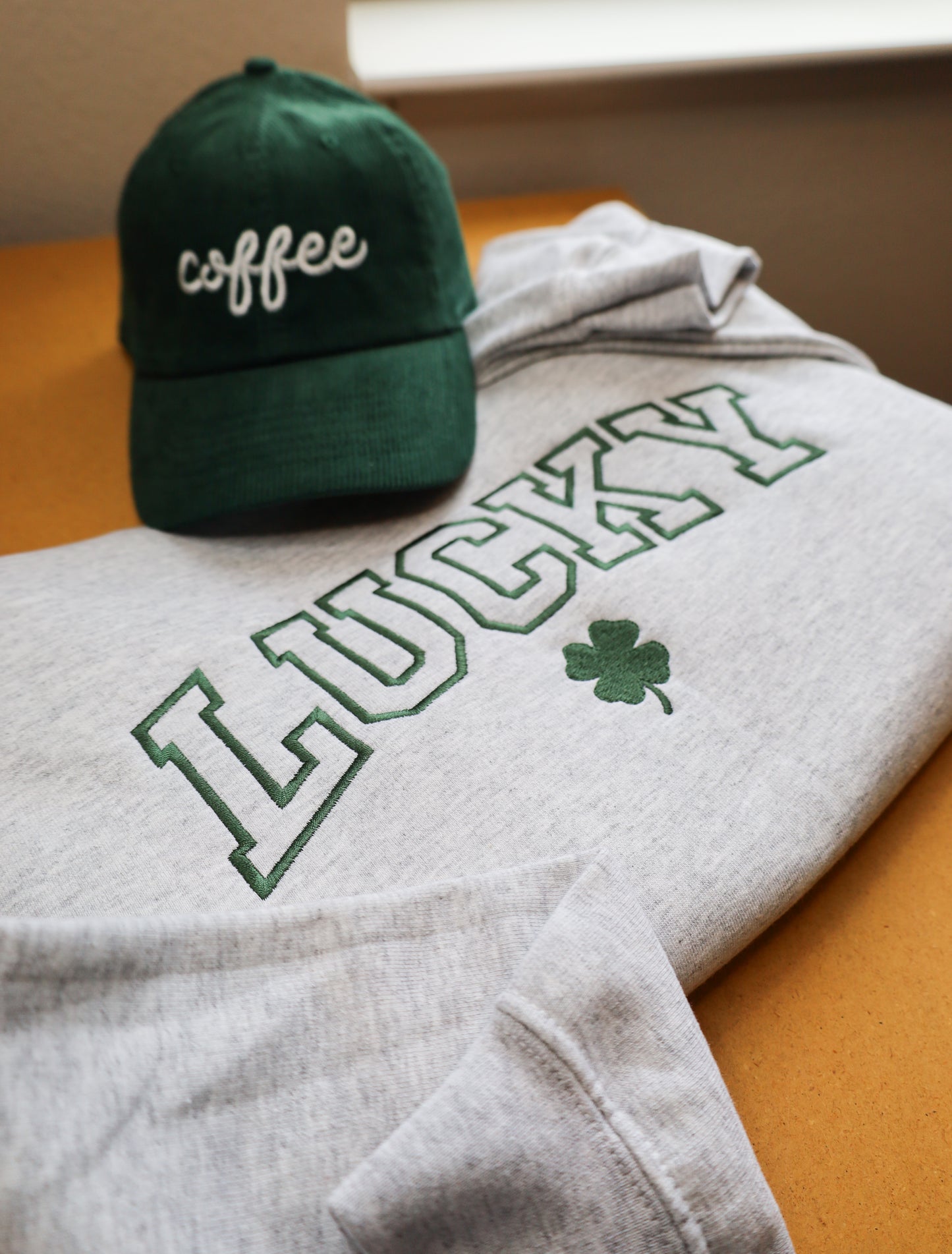 Lucky Embroidered Sweatshirt for St. Patrick’s Day | Shamrock Crewneck | St. Paddy’s Day Crewneck | Lucky