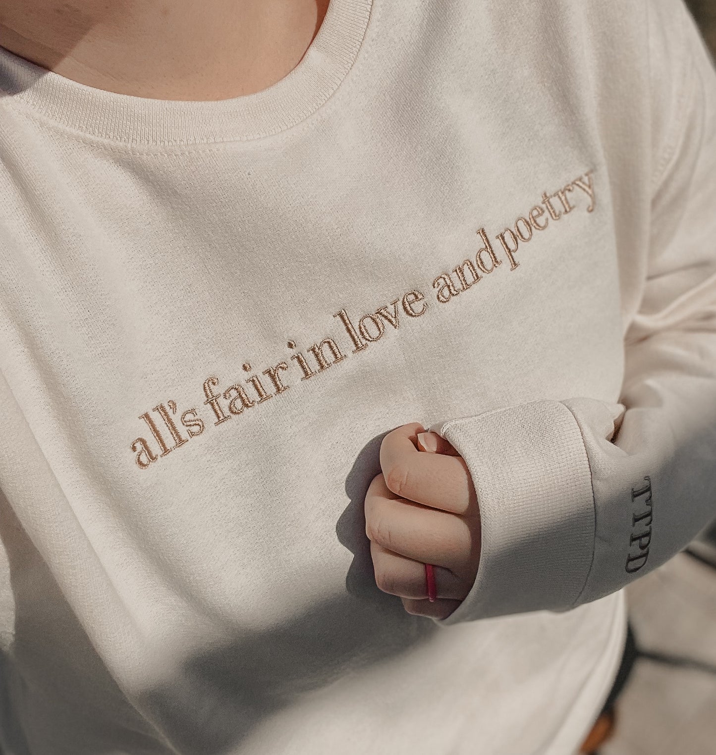 All’s Fair in Love and Poetry Embroidered Crewneck | TTPD Inspired Sweatshirt | Tourtured Poets Inspired Sweatshirt