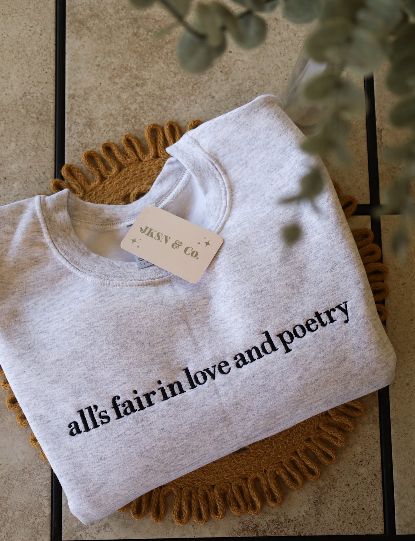 All’s Fair in Love and Poetry Embroidered Crewneck | TTPD Inspired Sweatshirt | Tourtured Poets Inspired Sweatshirt