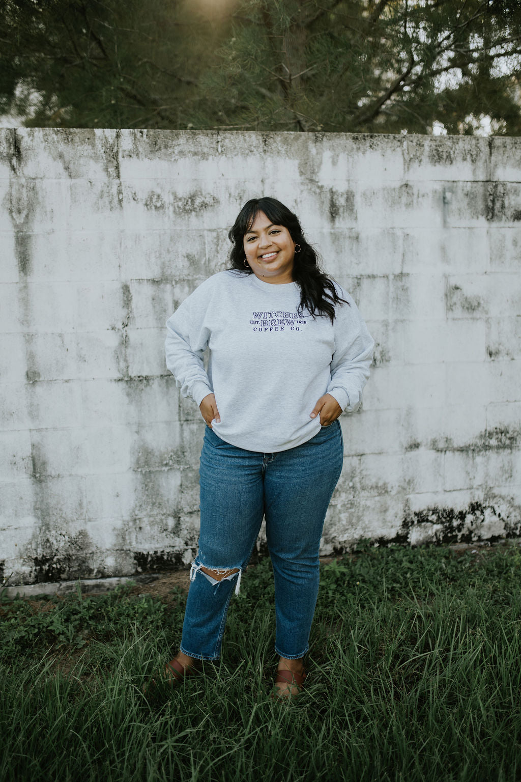 Witches Brew Coffee Co. Embroidered Crewneck-- Halloween Sweatshirt