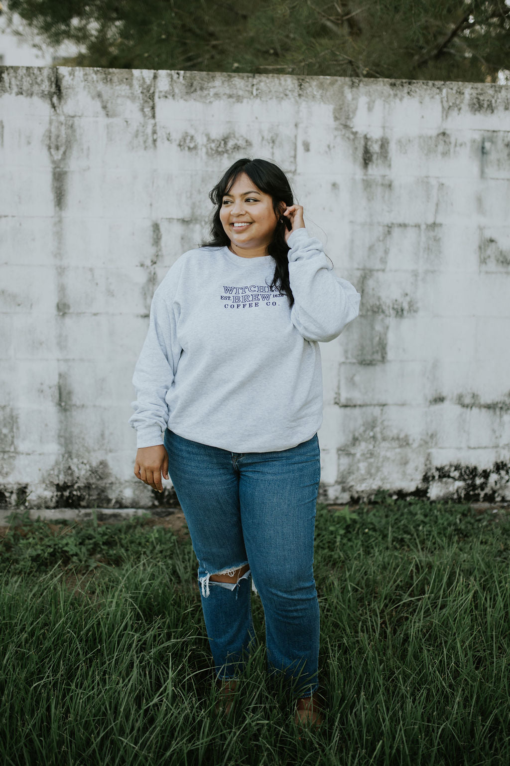Witches Brew Coffee Co. Embroidered Crewneck-- Halloween Sweatshirt