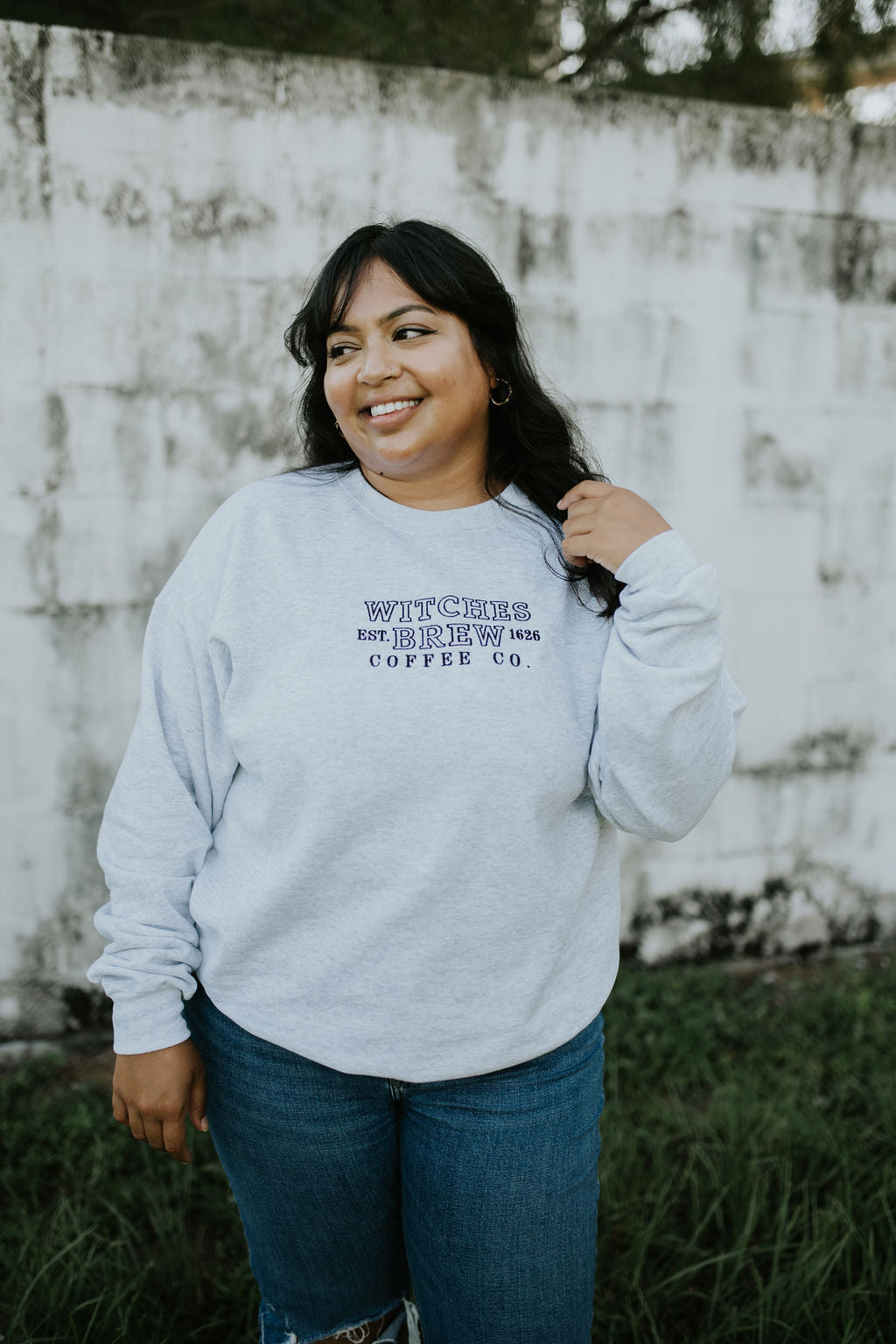 Witches Brew Coffee Co. Embroidered Crewneck-- Halloween Sweatshirt
