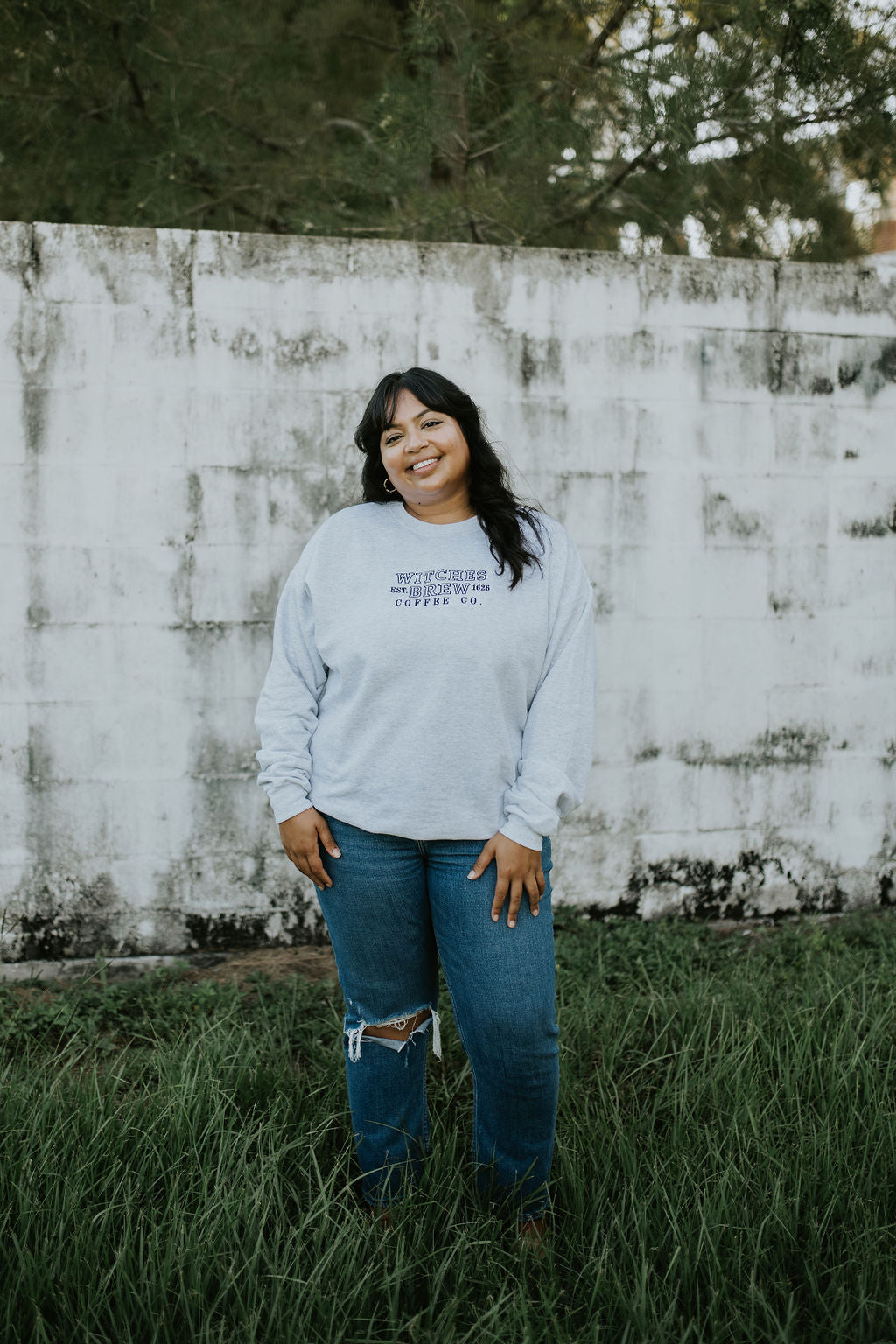 Witches Brew Coffee Co. Embroidered Crewneck-- Halloween Sweatshirt