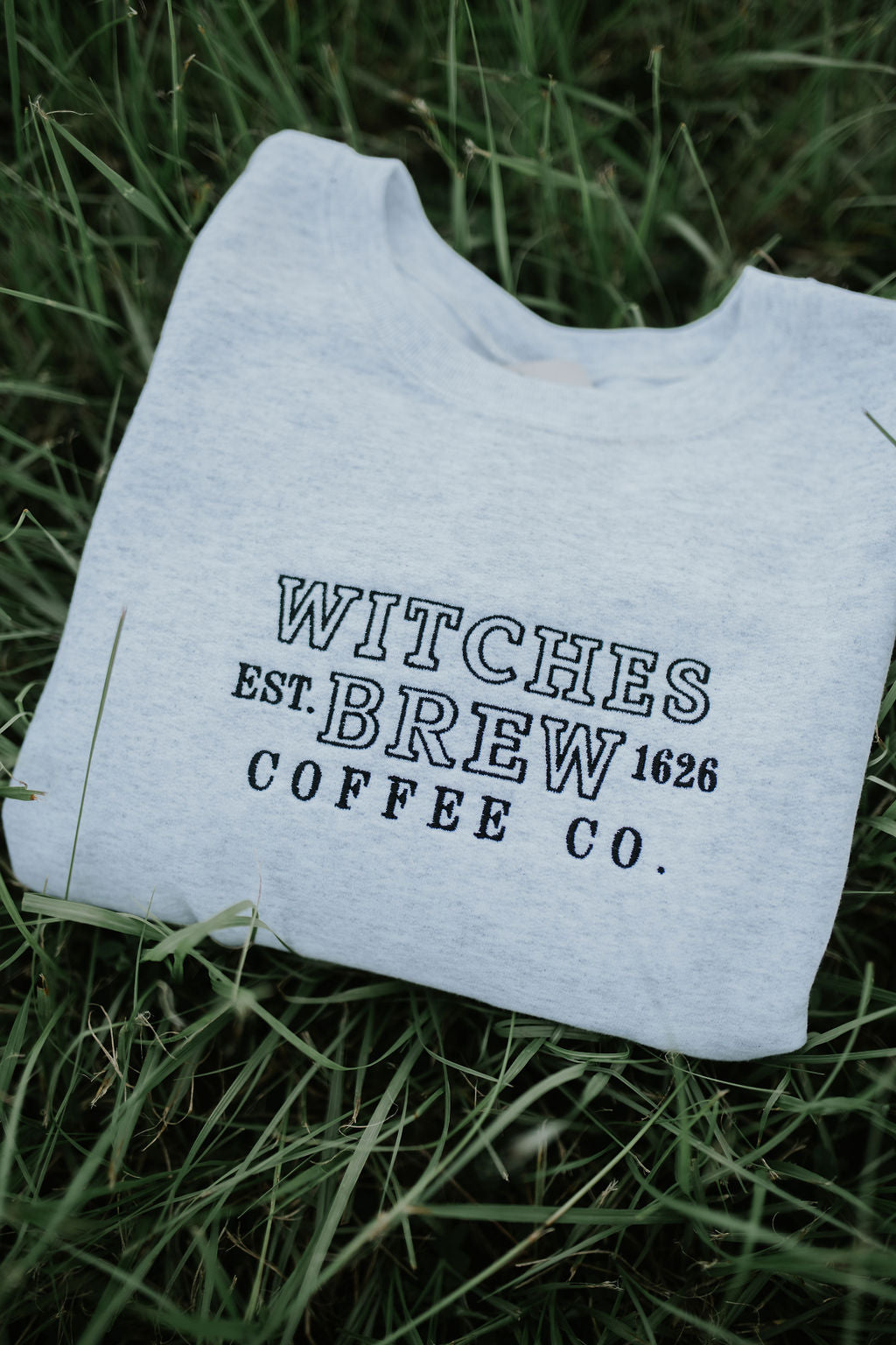 Witches Brew Coffee Co. Embroidered Crewneck-- Halloween Sweatshirt