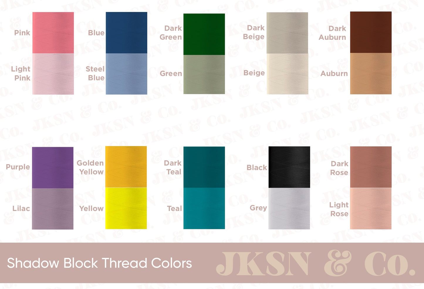 The JKSN | Embroidered Corded Bag -- Embroidered Cosmetic Bag, Shadow Block Embroidered Cosmetic Bag