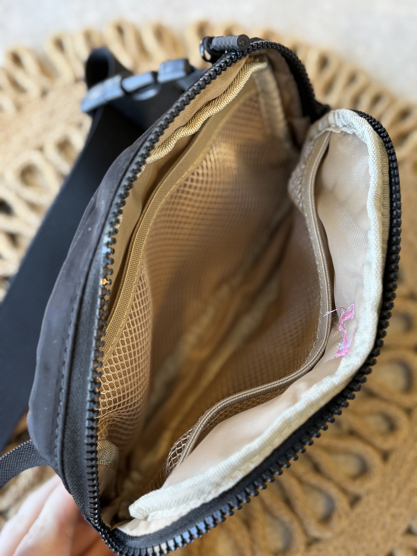 Quilted Embroidered Belt Bag -- Custom Monogram Belt Bag