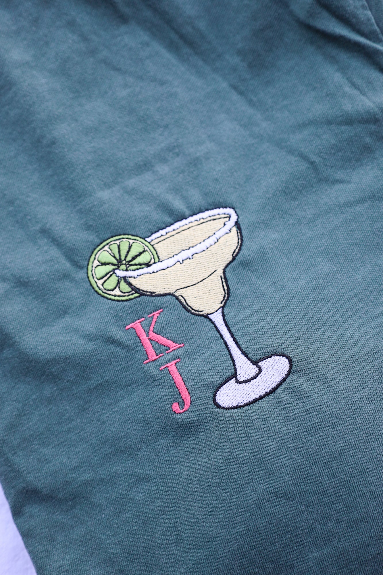 CUSTOMIZABLE Embroidered Margarita Monogram Comfort Colors Tee -- Summer Tee
