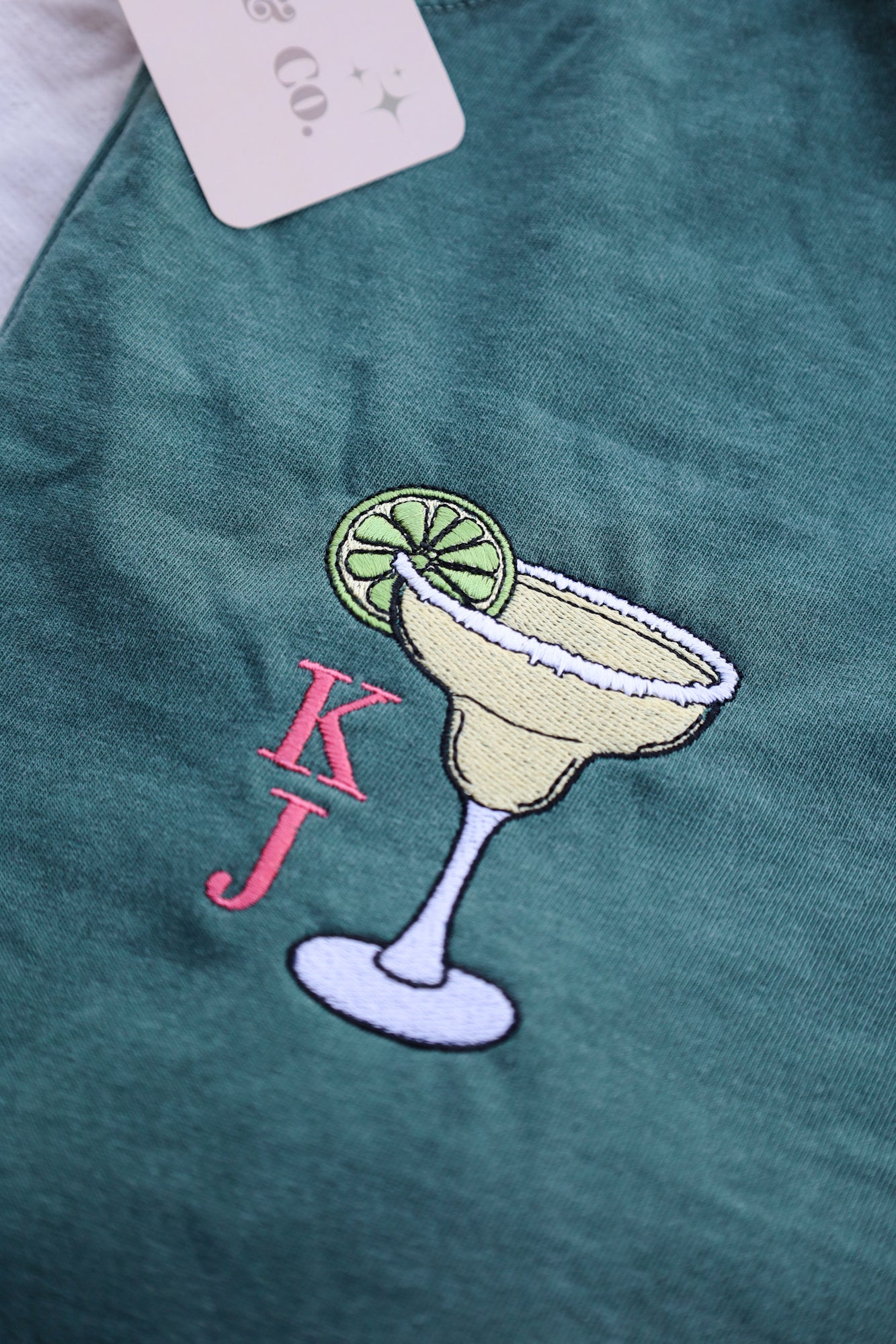 CUSTOMIZABLE Embroidered Margarita Monogram Comfort Colors Tee -- Summer Tee