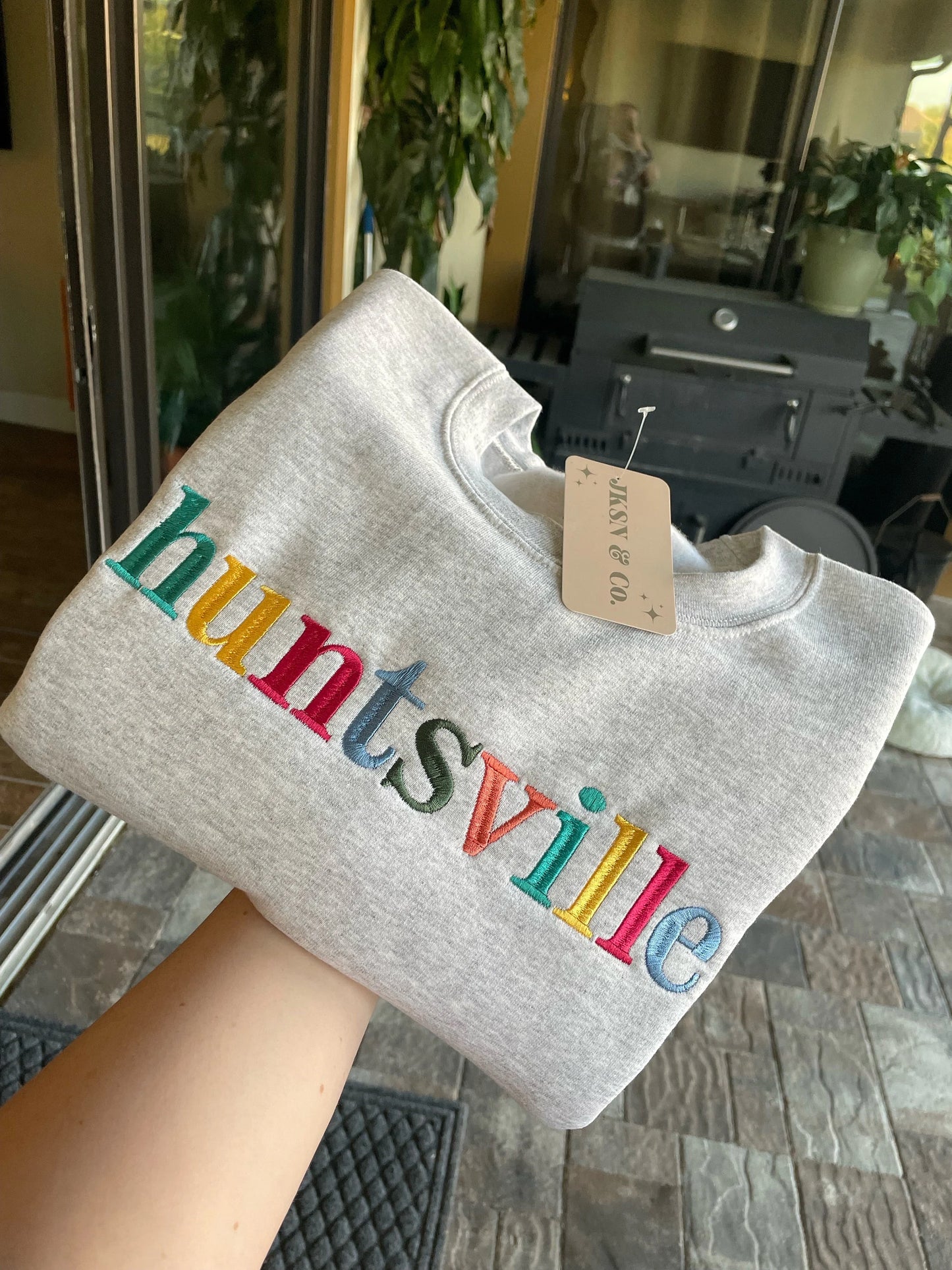 Multicolor Embroidered City Sweatshirt | City Crewneck | Town Sweatshirt | Multicolor Sweatshirt | City Shirt | Embroidered Sweatshirt