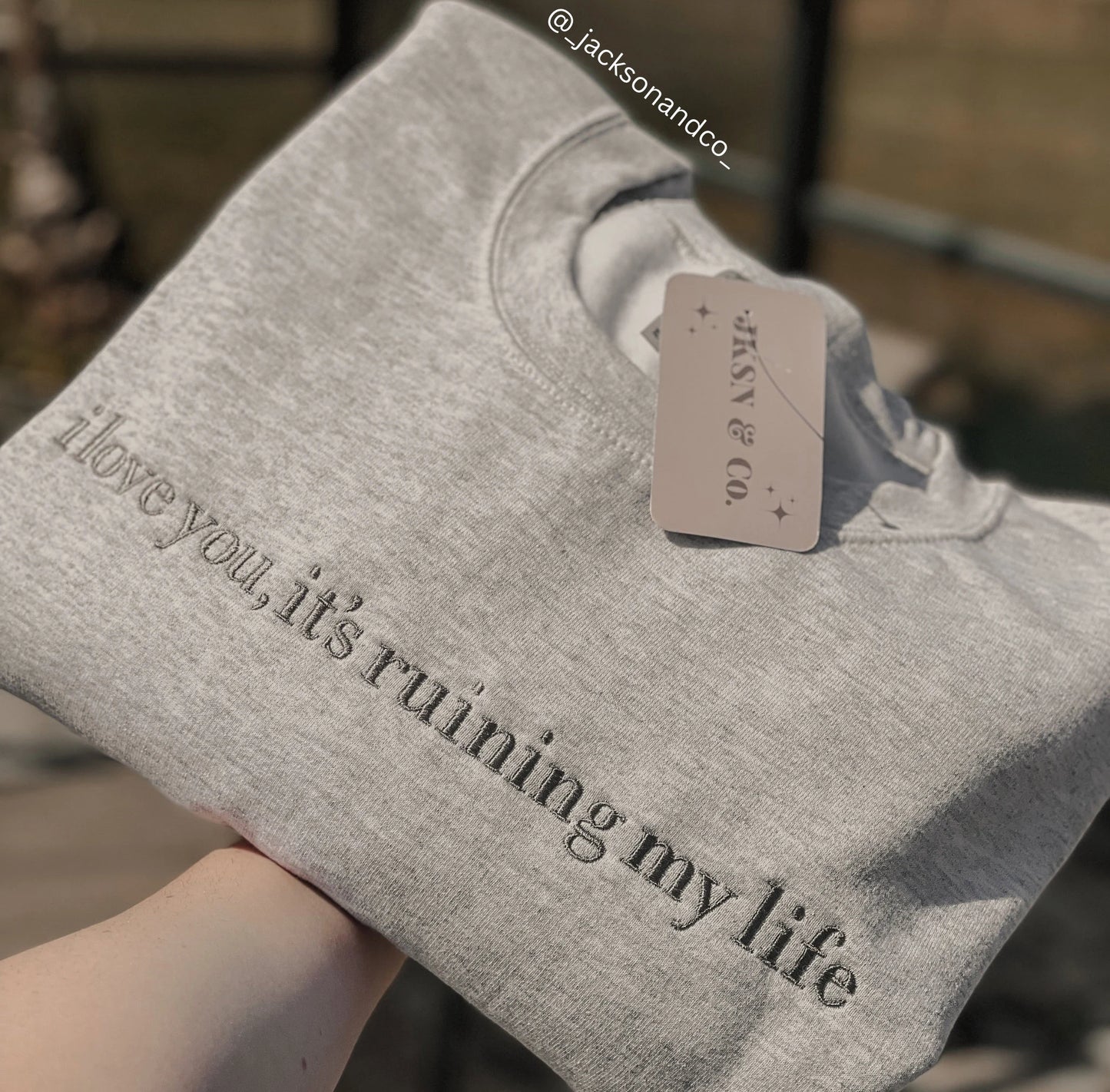 I Love You It’s Ruining My Life Embroidered Sweatshirt, Fortnight Inspired Crewneck, Tourtured Inspired, Poets Crewneck