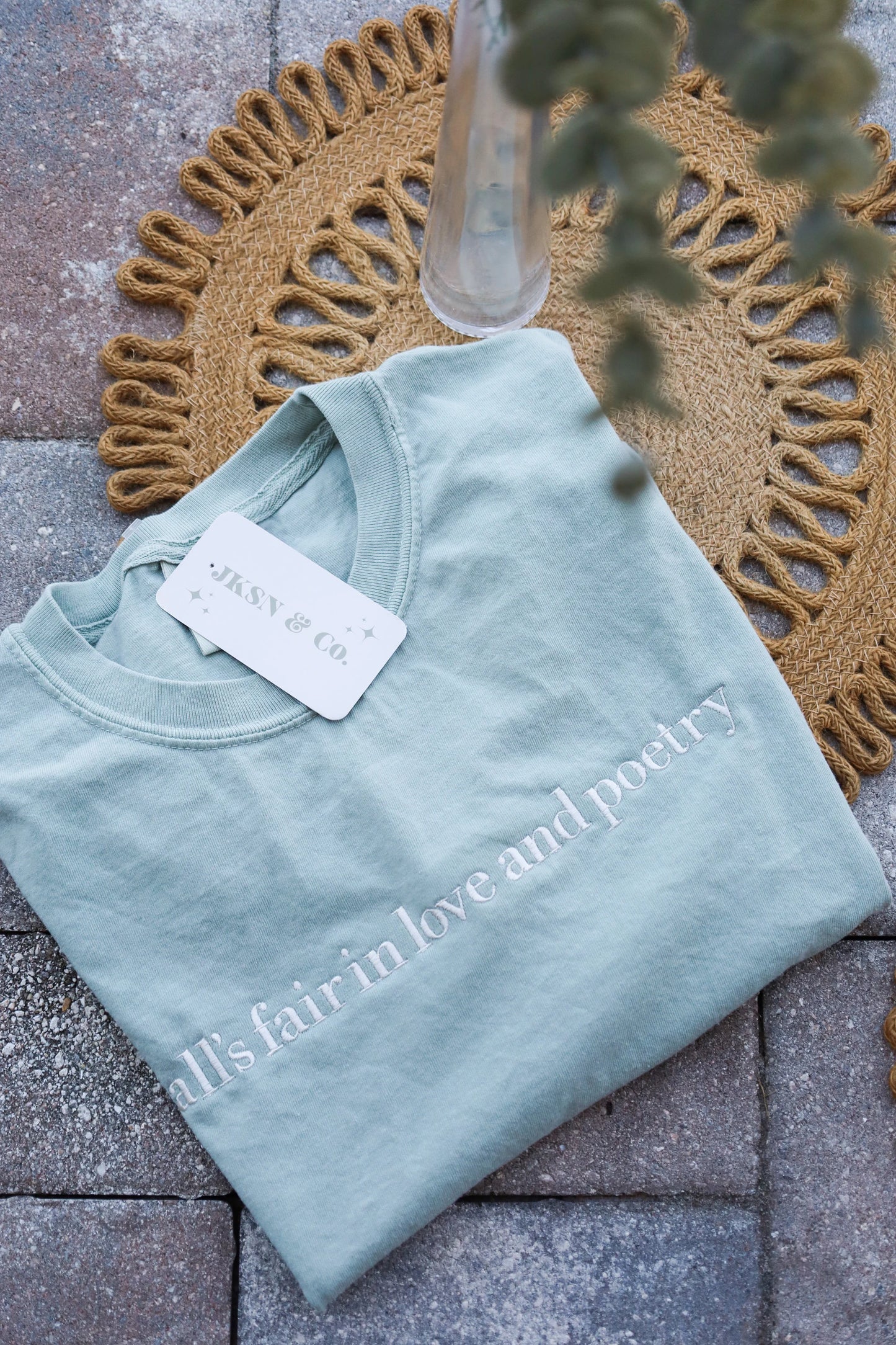 All's Fair in Love and Poetry Embroidered Comfort Colors Tee