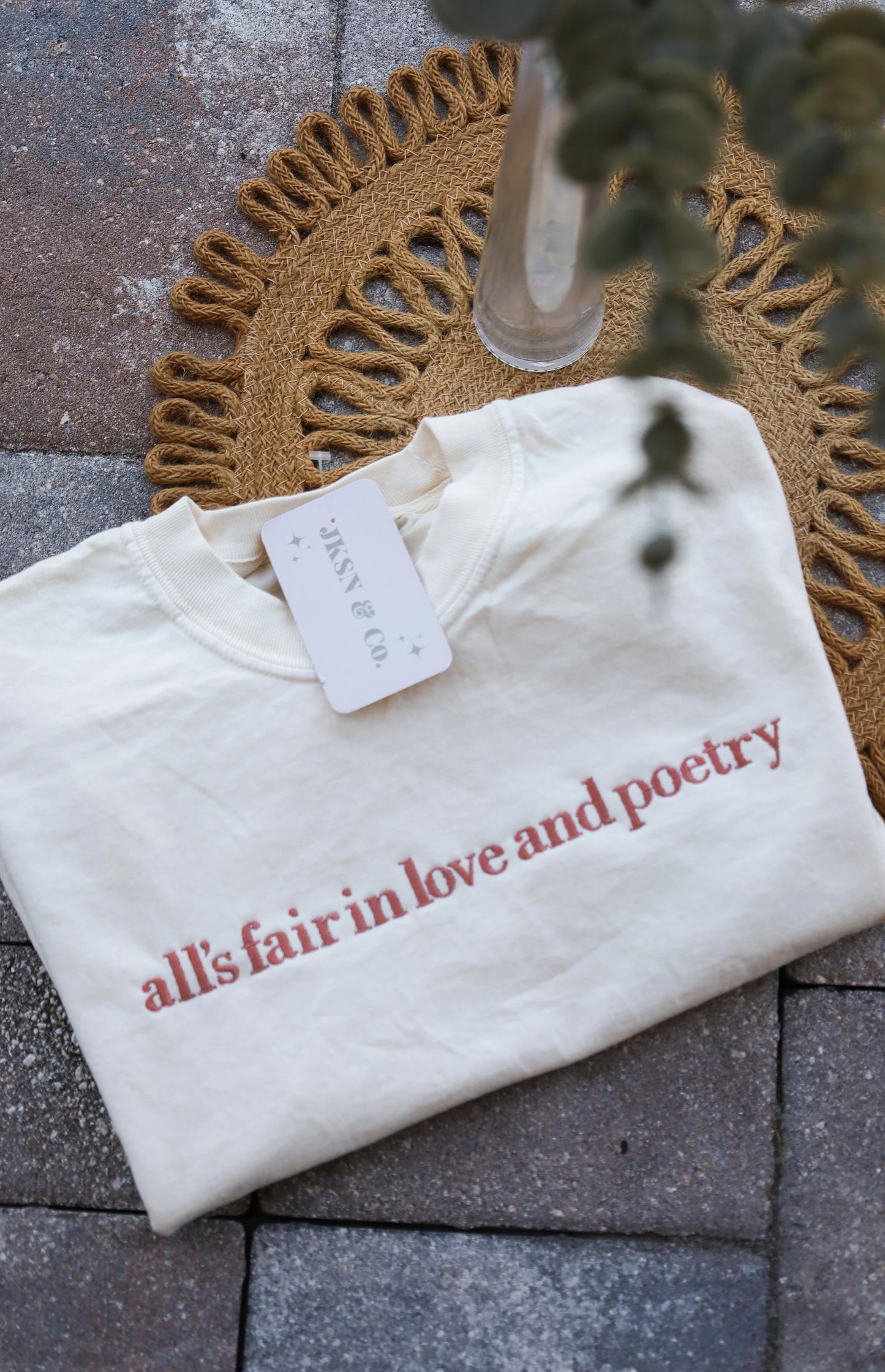All's Fair in Love and Poetry Embroidered Comfort Colors Tee