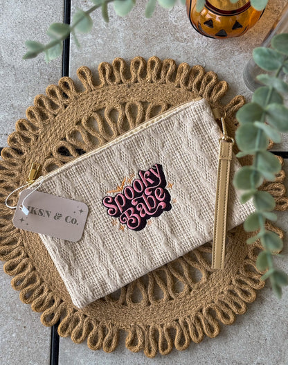 Spooky Babe Embroidered Wristlet