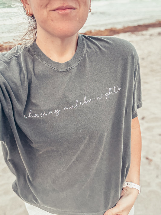 Chasing Malibu Nights Embroidered Tee