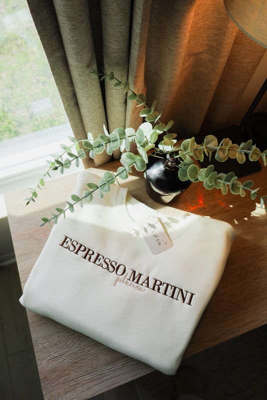 Espresso Martini Please Embroidered Crewneck