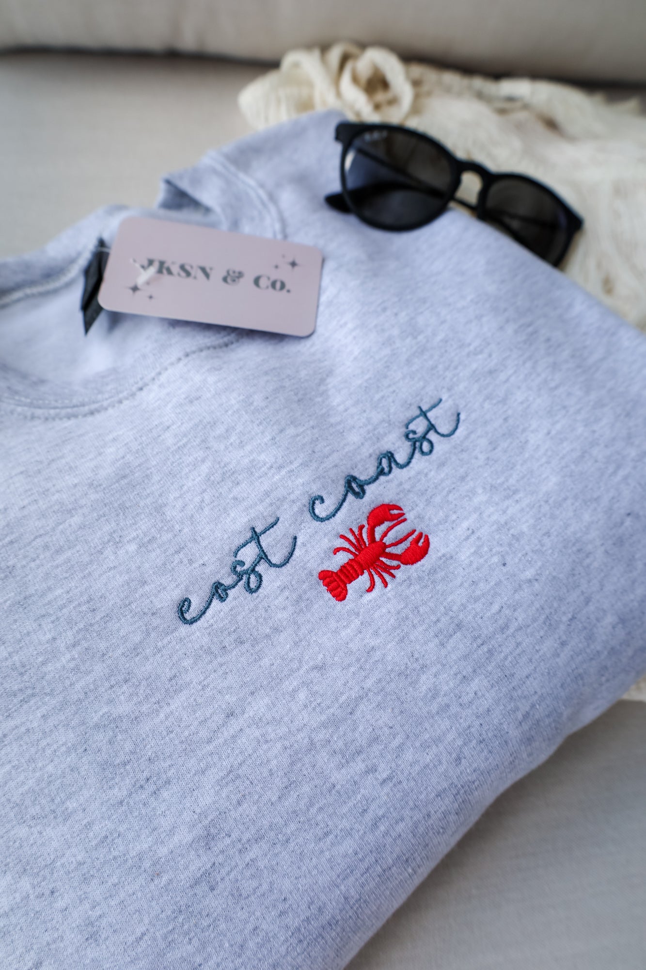 East Coast Lobster Embroidered Sweatshirt