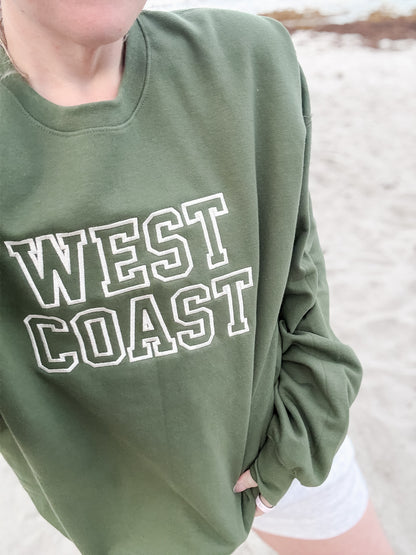 West Coast Varsity Embroidered Sweatshirt