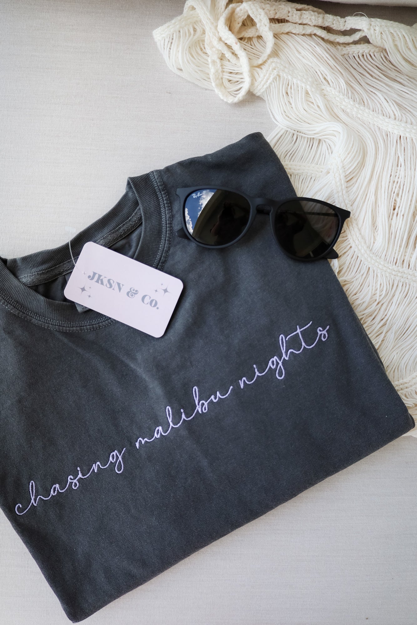 Chasing Malibu Nights Embroidered Tee