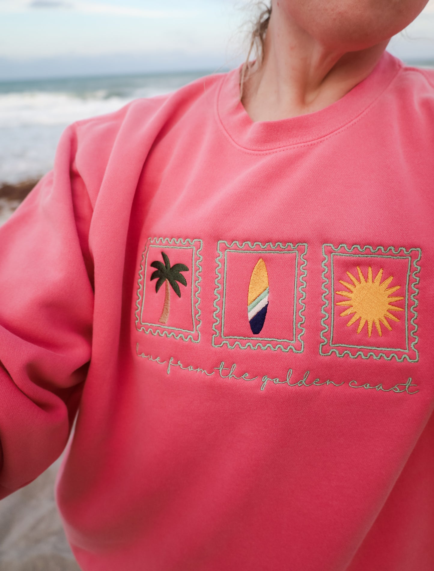 Love From the Golden Coast Embroidered Sweatshirt
