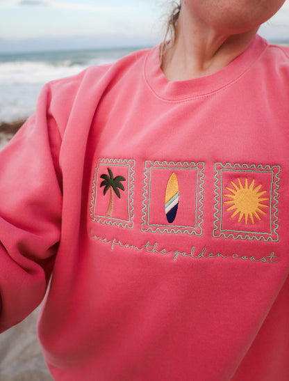 Love From the Golden Coast Embroidered Sweatshirt