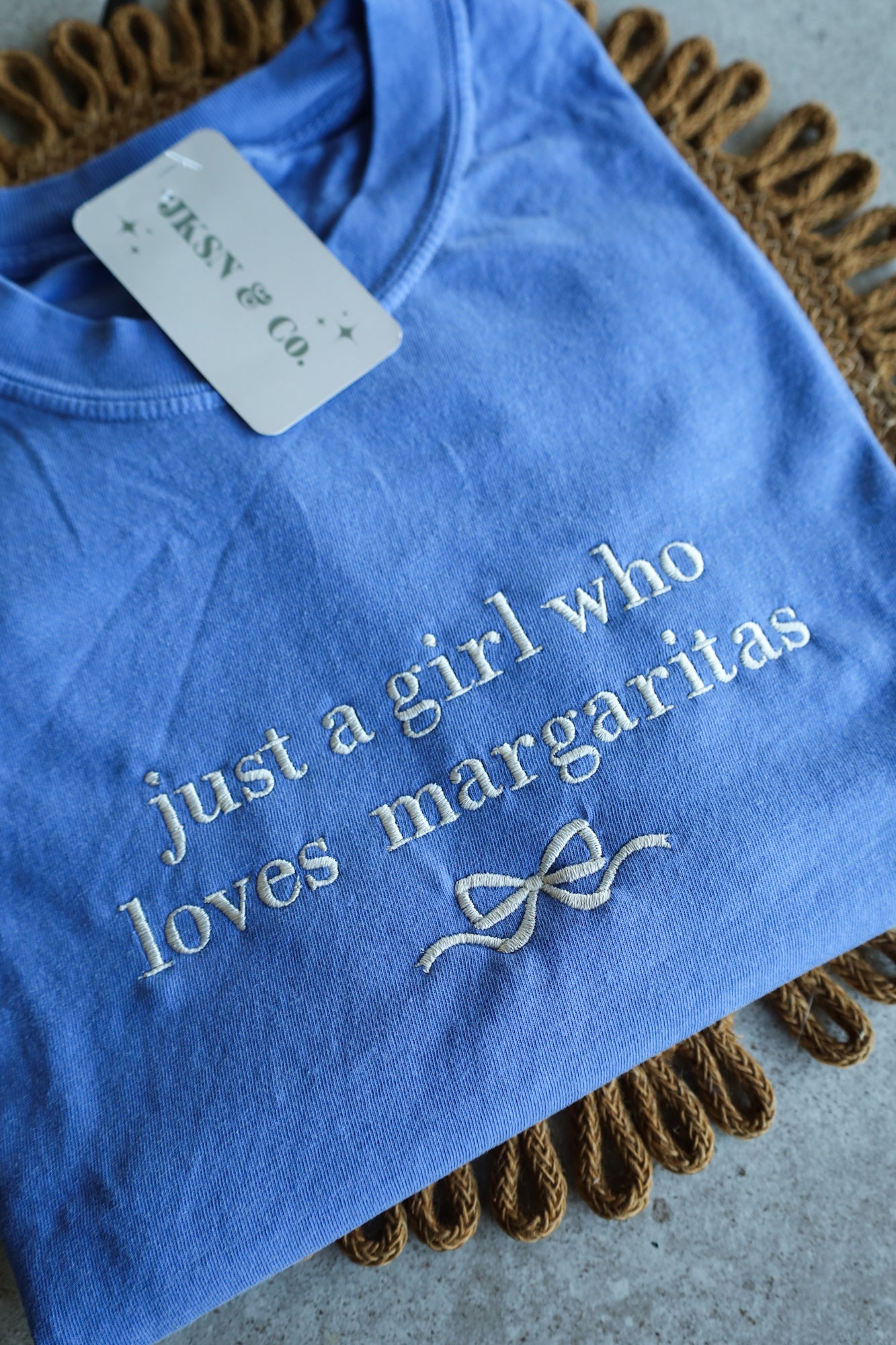 Just A Girl Who Loves Margaritas Embroidered Tee