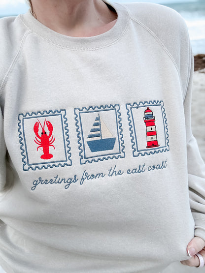Greetings From the East Coast Raglan Sweatshirt