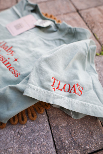 The Life of a Showgirl Embroidered Tee, And Baby, That’s Show Business For You Comfort Colors Tee