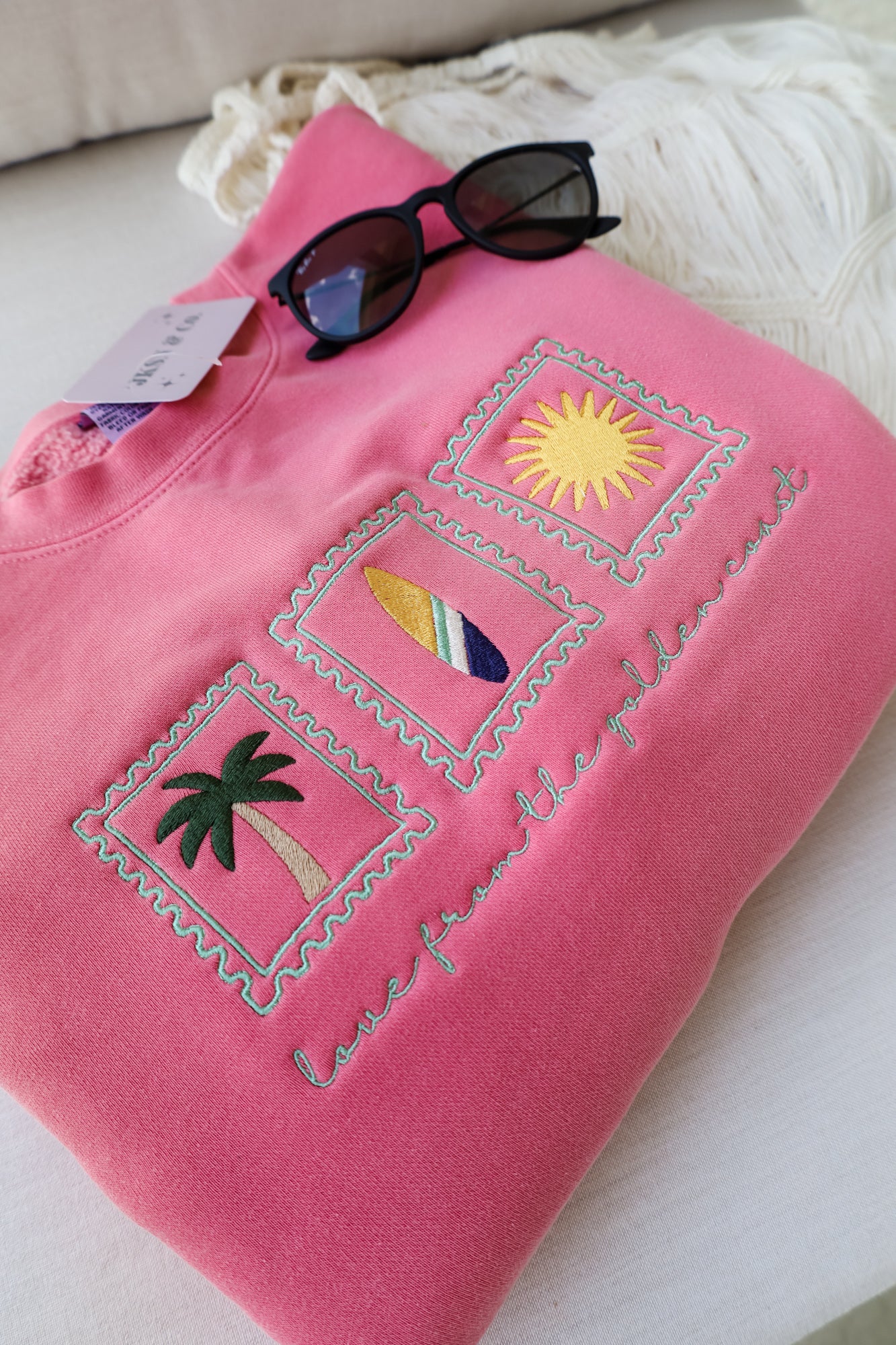 Love From the Golden Coast Embroidered Sweatshirt