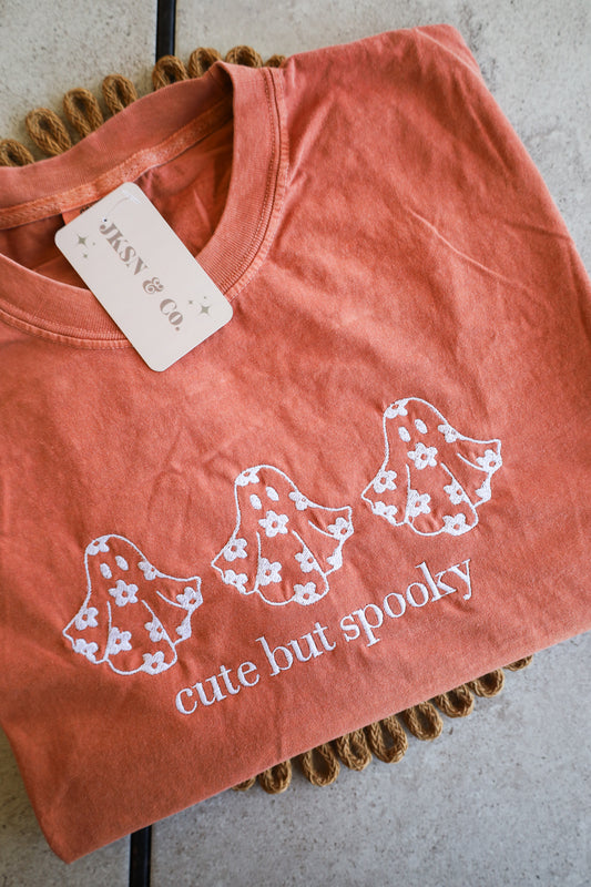 Cute But Spooky Embroidered Comfort Colors Tee