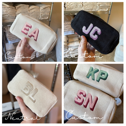 The JKSN |  Embroidered Corded Bag -- Embroidered Cosmetic Bag