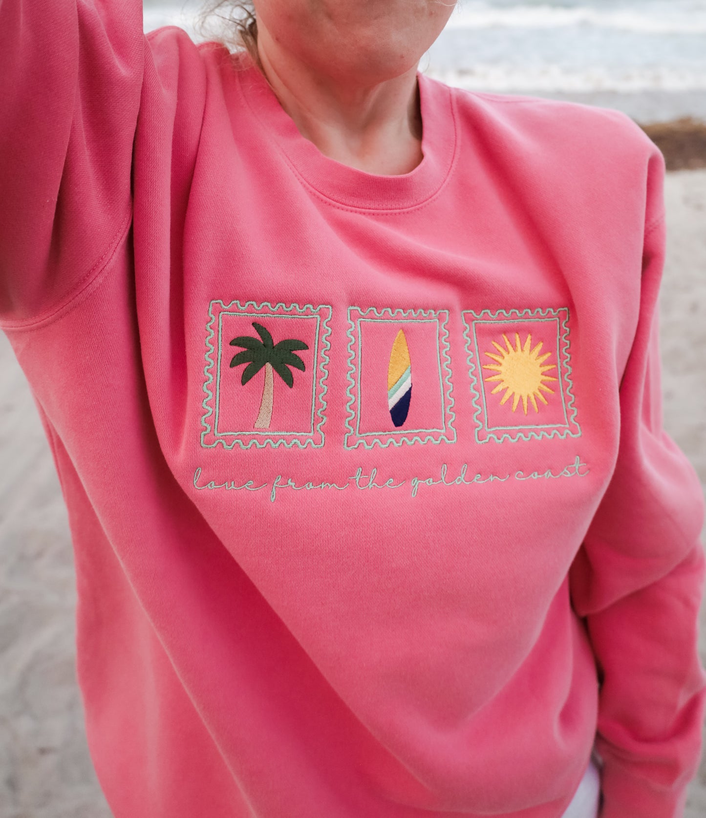 Love From the Golden Coast Embroidered Sweatshirt