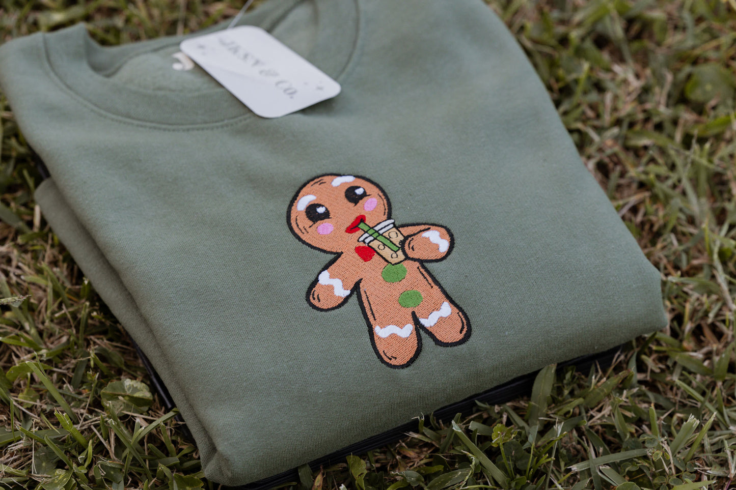 Gingerbread Iced Coffee Embroidered Crewneck