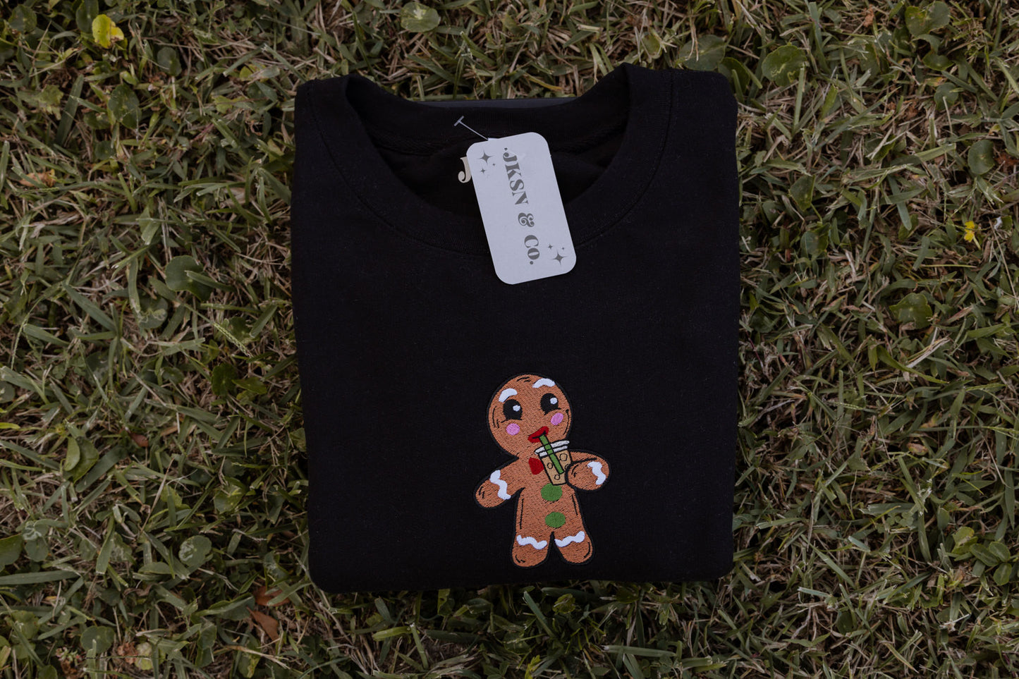 Gingerbread Iced Coffee Embroidered Crewneck