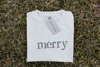 Merry Embroidered Tee