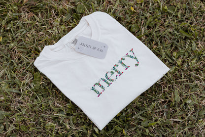 Merry Embroidered Tee