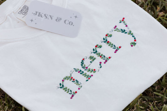 Merry Embroidered Tee