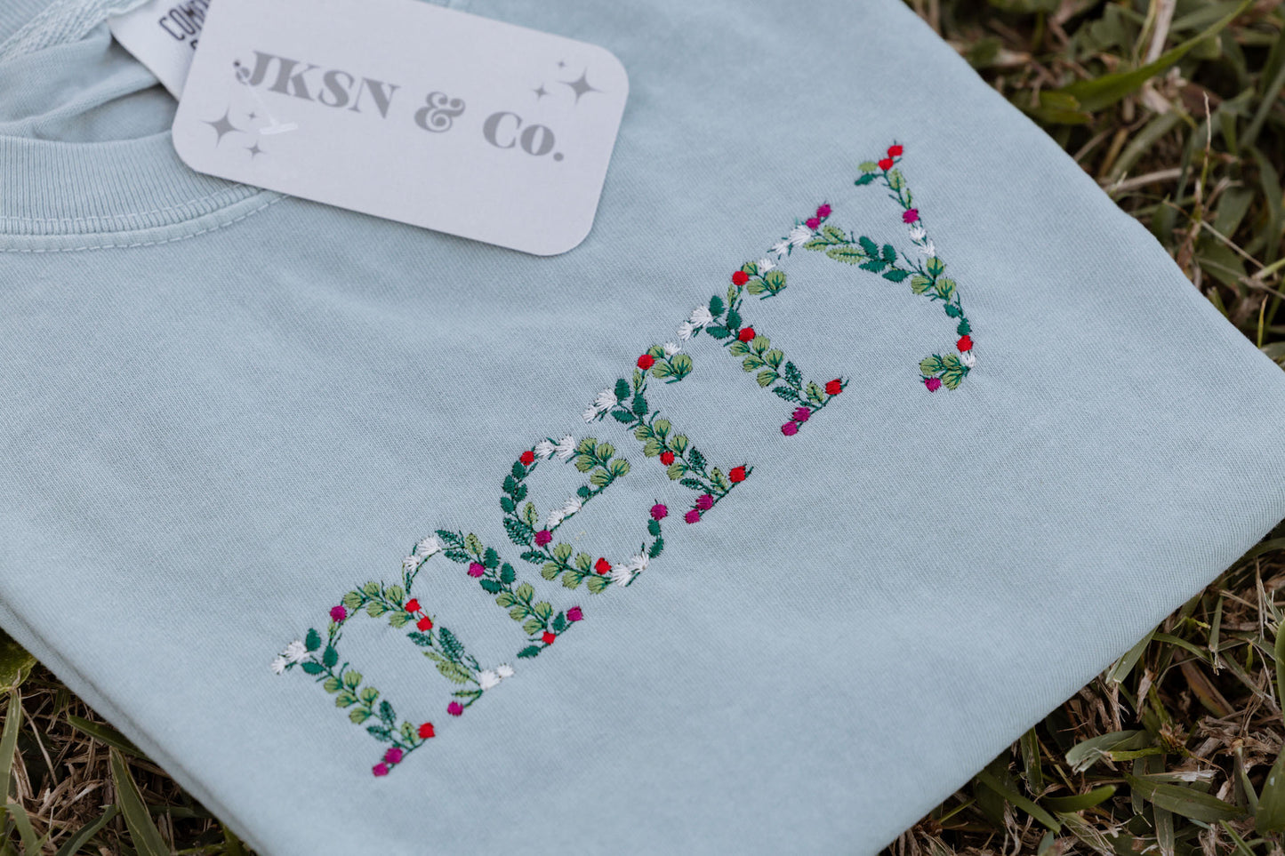 Merry Embroidered Tee