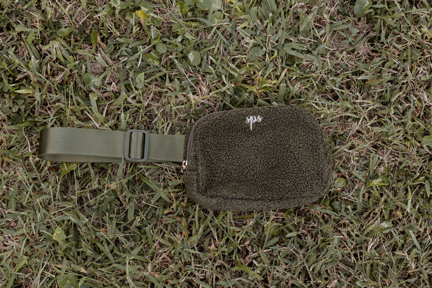 The Sassy - Olive Green Sherpa Belt Bag
