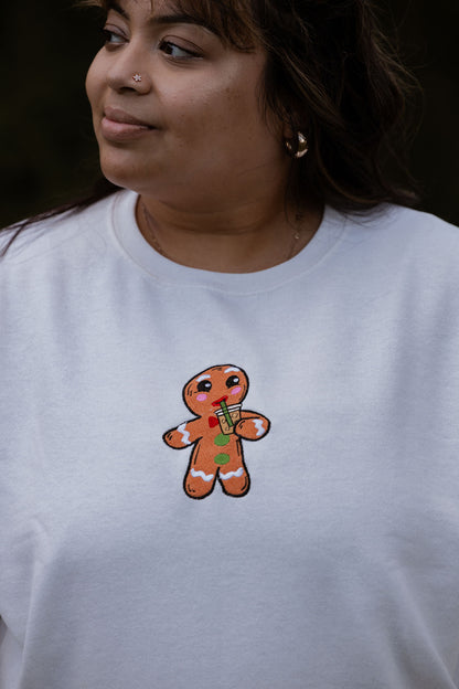 Gingerbread Iced Coffee Embroidered Crewneck