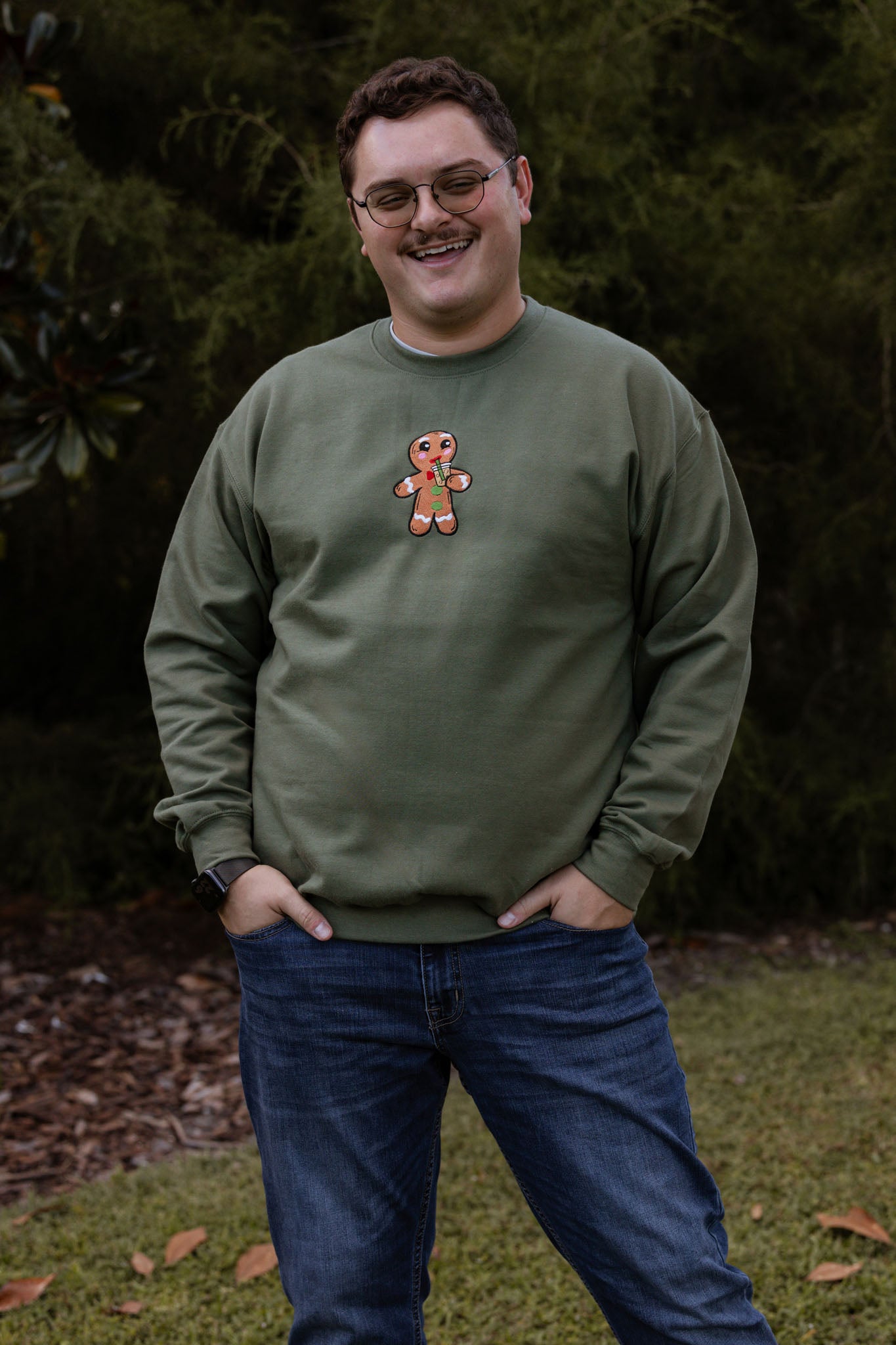 Gingerbread Iced Coffee Embroidered Crewneck