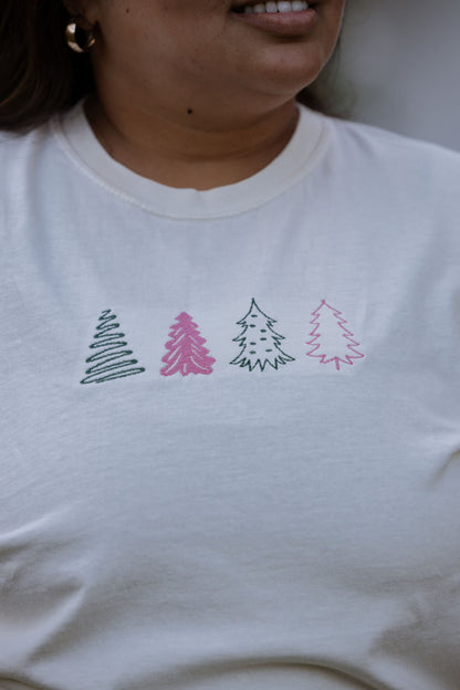 Christmas Tree Embroidered Tee