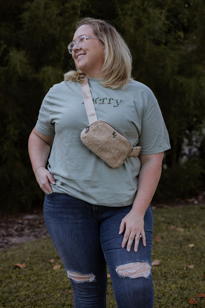 The Hunny -  Beige Sherpa Belt Bag